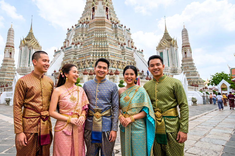 Wat Arun Thai Costume Experience with Local Guide Small Group: Ticket+Transfers