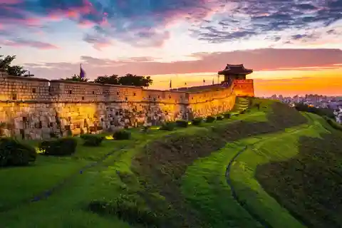 Visite de la forteresse de Hwaseong, de la grotte de Gwangmyeong et de la bibliothèque de Starfield