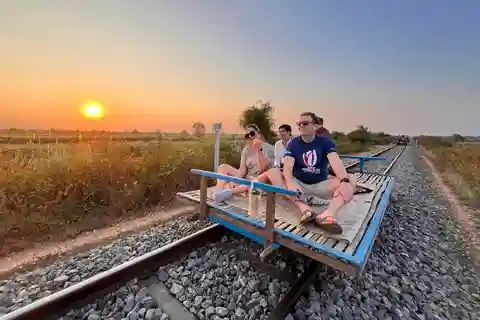 Trem de bambu de Battambang Excursão particular de 1 dia saindo de Siem Reap