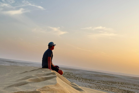 Doha: inland sea Tour With Dune Bashing &Sandboarding fun Doha: safari , camel ride, sandboarding hotel pickup
