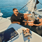 Chania Old Port:Luxury Sunset Catamaran Cruise with Prosecco