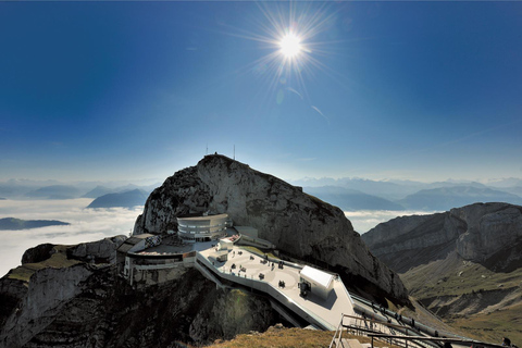 Desde Lucerna Tren autoguiado de ida y vuelta al Monte PilatusDesde Lucerna: viaje autoguiado de ida y vuelta en tren al monte Pilatus