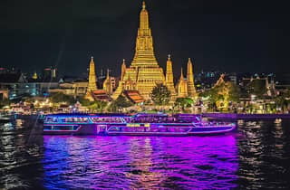 Bangkok: Tempel bei Sonnenuntergang & Flussfahrt mit Abendessen