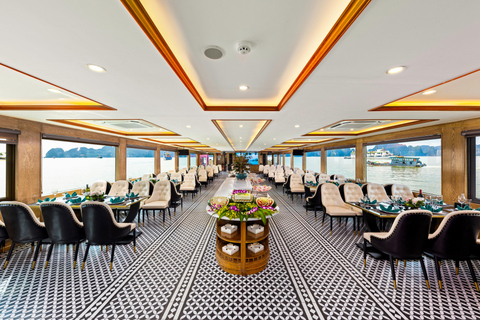 From Hanoi: Halong Bay Day Cruise with Lunch & Kayaking Halong Luxury Cruise+Limousine Bus (max 22 pax)+Set Menu