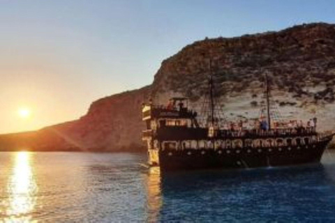 Lampedusa: Sunset Galleon Cruise with Aperitif Dinner and Night Swim