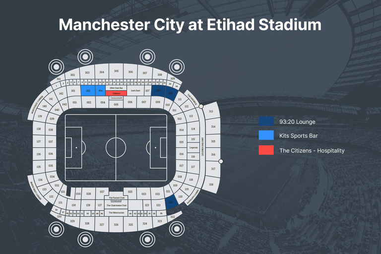 Manchester City FC Match Ticket at Etihad Stadium 93:20 Lounge