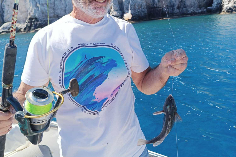 Rhodos: 4 uur durende privéboottocht met visuitrustingRhodes: Privéboottocht van 4 uur om te vissen, inclusief uitrusting