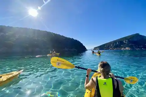 Golfo Aranci: Kleingruppentour im Kajak mit Aperitif und Delfinen