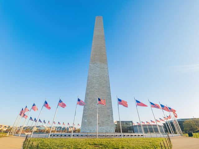 Washington DC: Washington-emlékmű felülnézet, fenntartott belépés