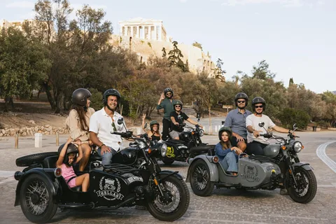 VIP Round of Acropolis in a Vintage Motorcycle Sidecar