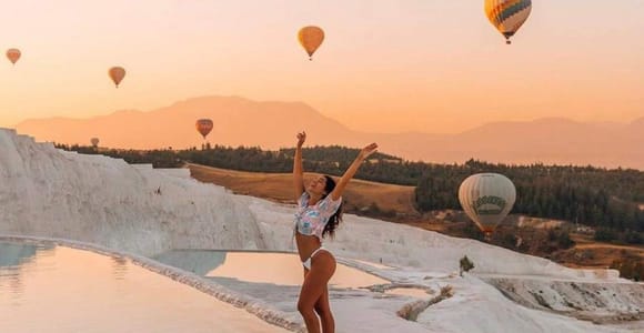 From Marmaris: Pamukkale Hot Air Balloon Ride & Guided Tour