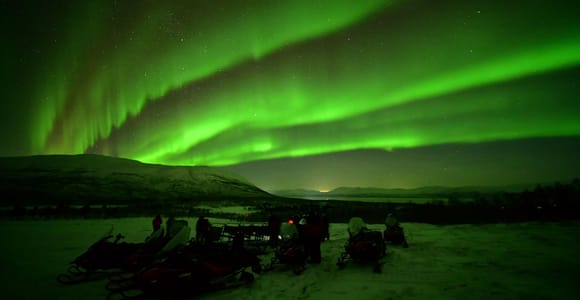 Abisko: Aurora Chasing with Snowmobiles