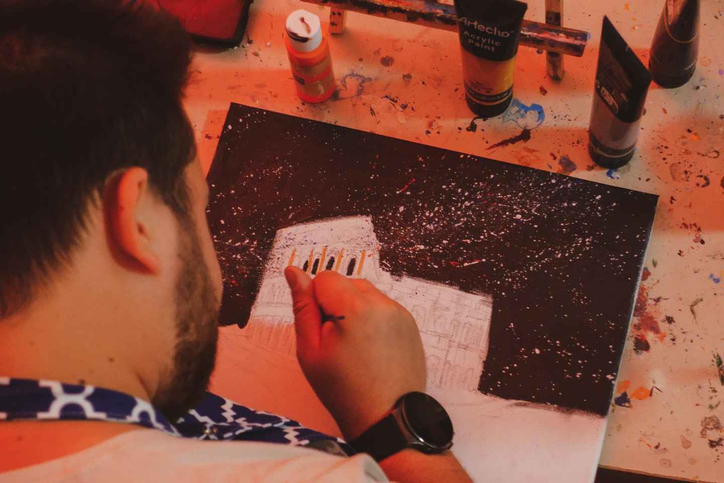 Rome: Tipsy Painting Class with Fine Wine and Arts