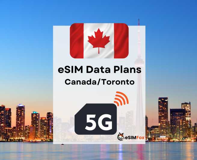 Toronto : Plan de données Internet eSIM pour le Canada 4G/5G