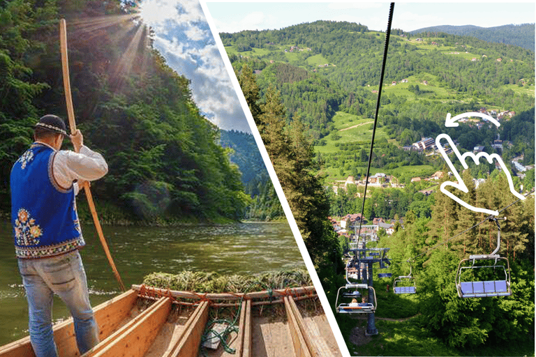 Cracovia: Rafting tradicional en Dunajec y telesilla de montañaTour guiado