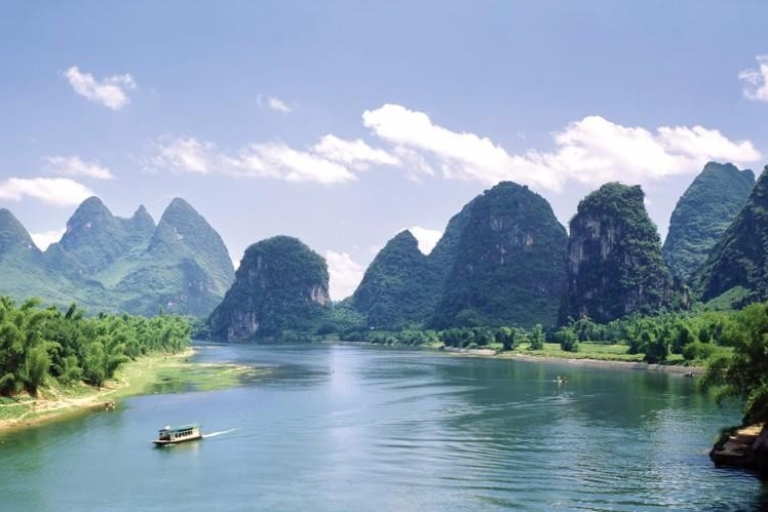 Guilin : Croisière commentée sur la rivière Li et visite privée d'une journée à YangshuoVisite privée avec guide sur la croisière