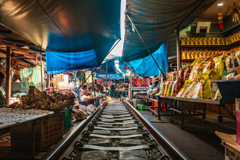 BKK : Marché flottant privé de Damnoen Saduak et marché des trains