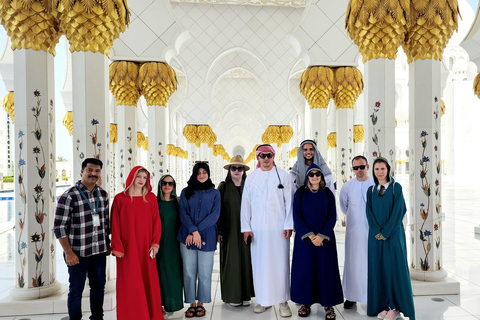 Da Dubai: Tour combinato della Grande Moschea di Abu Dhabi e della città di Dubai