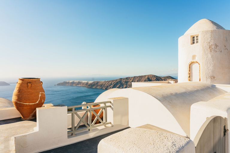 Santorini: begeleide wandeling naar krater en zonsondergang