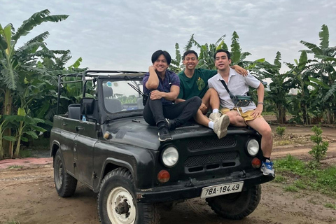Hanoi City Tour by Vintage Jeep: Train Street & Hidden Gems Hanoi Small Group Jeep tour. Max 6-7 people/group.