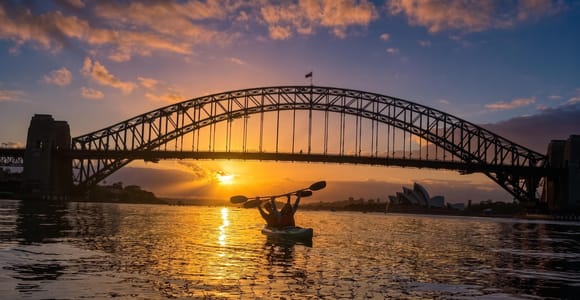 Sydney Sunrise Small-Group Kayak Tour, Harbour Bridge Views