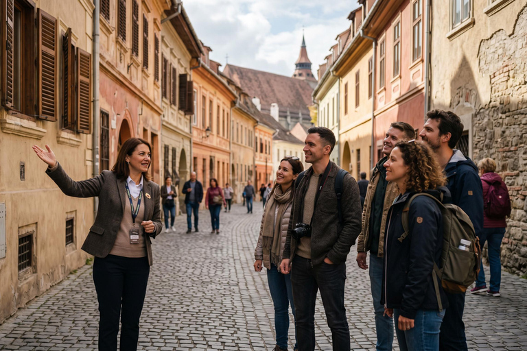From Bucharest: Peles Castle, Bran Castle & Brasov Day Tour MINIVAN Tour with Entrance tickets included to Peles & Bran