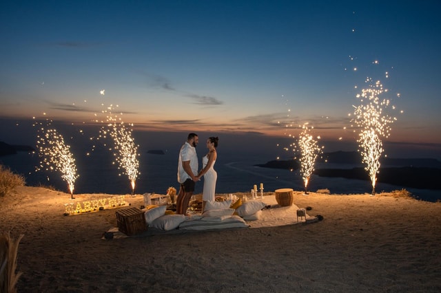 Uncrowded Santorini Sunset PicNic