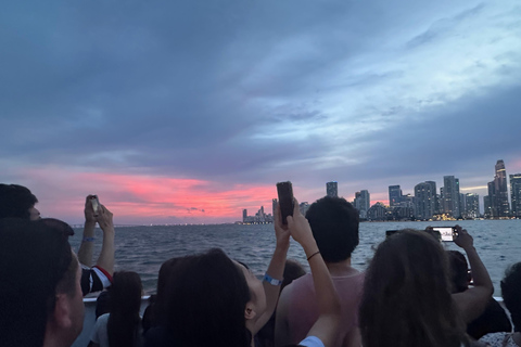 Miami Evening Sunset Cruise Millionaire Homes+Skyline Lights