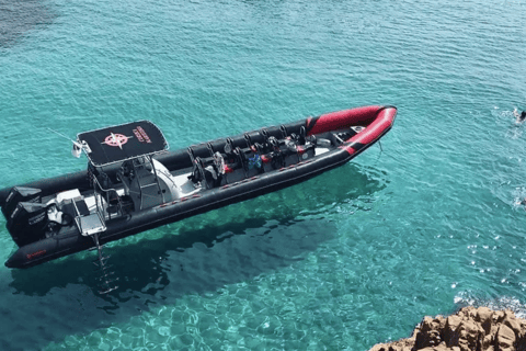 Au départ de Sagone/Cargèse : Excursion en bateau au coucher du soleil pour découvrir les grottes marines et faire de la plongée avec masque et tuba.Calanques du coucher de sol