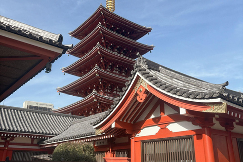 Asakusa e Skytree: tour guiado pelos pontos turísticos com experiência HADOAsakusa e Skytree: Visita guiada a um monumento histórico com a HADO Experience