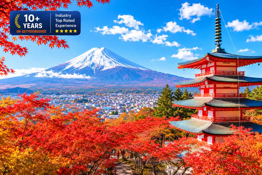 Tokio: Berg Fuji, Chureito-Pagode, Oshino Hakkai & Oishi-Park. Foto: GetYourGuide Tokio: Berg Fuji, Chureito-Pagode, Oshino Hakkai & Oishi-Park. Foto: GetYourGuide