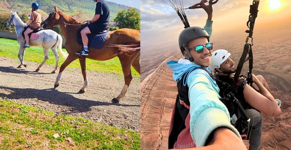 Marrakech : balade à cheval et vol en parapente avec photos