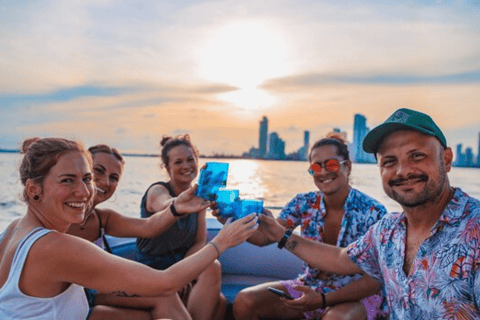 Cartagena: Speedboat Sunset Cruise w Open Bar & After Party Speedboat Cruise & Nightlife After Party