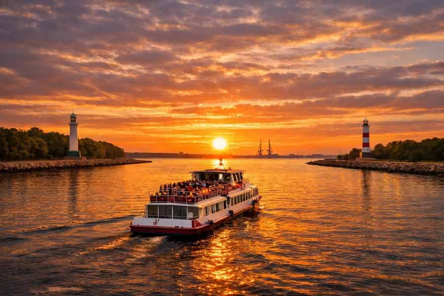 Riga: abendliche Bootsfahrt auf der Daugava zum Golf von Riga. Foto: GetYourGuide