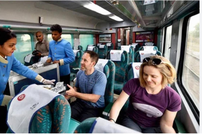 From Delhi -Same Day Agra Tour by Express Train Tour with 2 AC Chair Car Train Coach