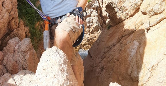 Cala Molí via ferrata: Traverse cliffs overlooking the Mediterranean