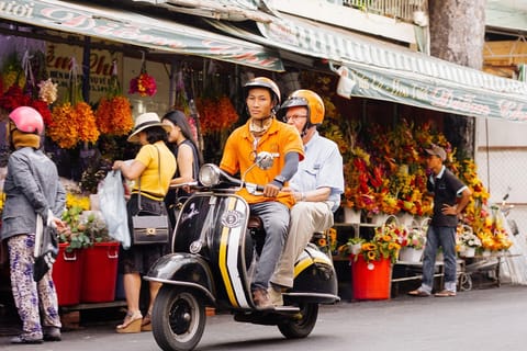 Saigon Street Food & Highlights Private Vintage Vespa Tour
