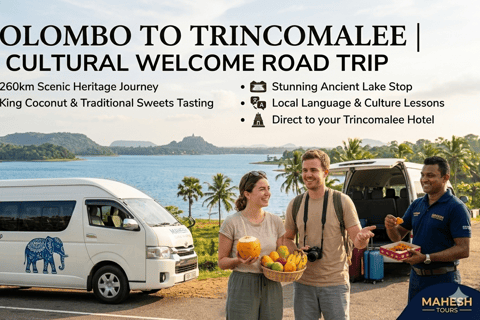 Colombo to Trincomalee: Cross Country Trip & Heritage Stops Colombo to Trincomalee | Sedan Car