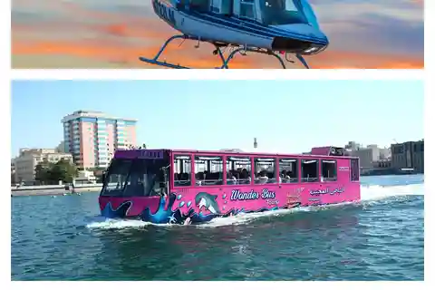 Dubai: Passeio de Helicóptero e Aventura Anfíbia no Wonder Bus