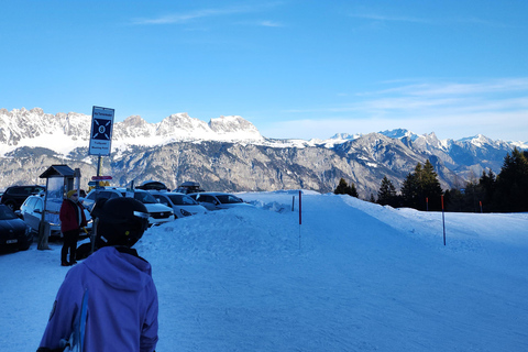 From Zurich main station: 4h ski school for beginners + ski rental + arrival by public transport