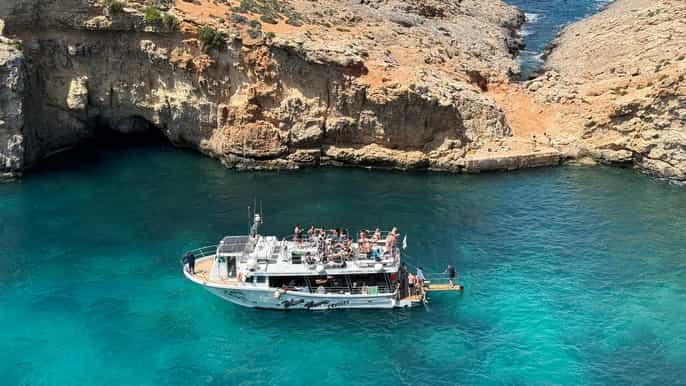 Comino Blue Lagoon & Crystal Lagoon - 3 Bay Cruise