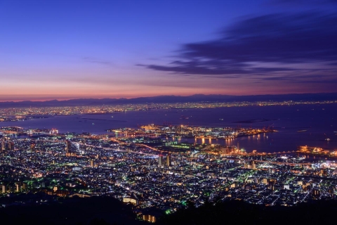 Nachttocht van Kobe, Arima Onsen, Mt.Rokko, Kitano Ijinkan GaiNachtmening van de stad Kobe, Arima Onsen, Mt. Rokko-bergtocht