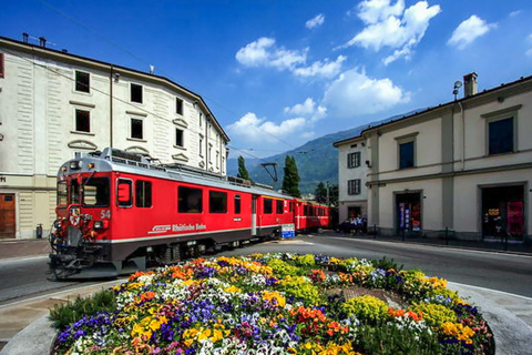 From Milan: Lake Como Cruise, St. Moritz &amp; Bernina Red TrainDeparture from Central Station Bus Stop