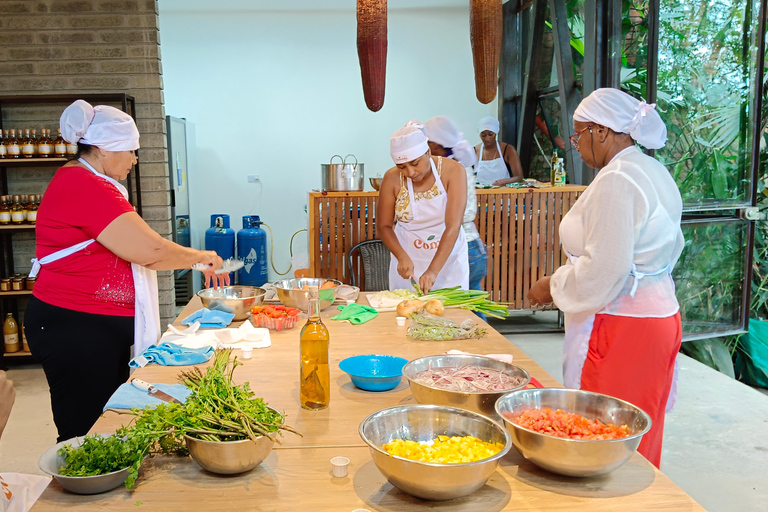 Aula de culinária tradicional colombiana do Pacífico