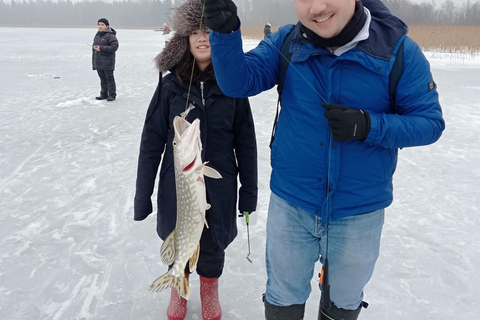 From Helsinki: Bodom Lake Ice Fishing with Food & Drinks