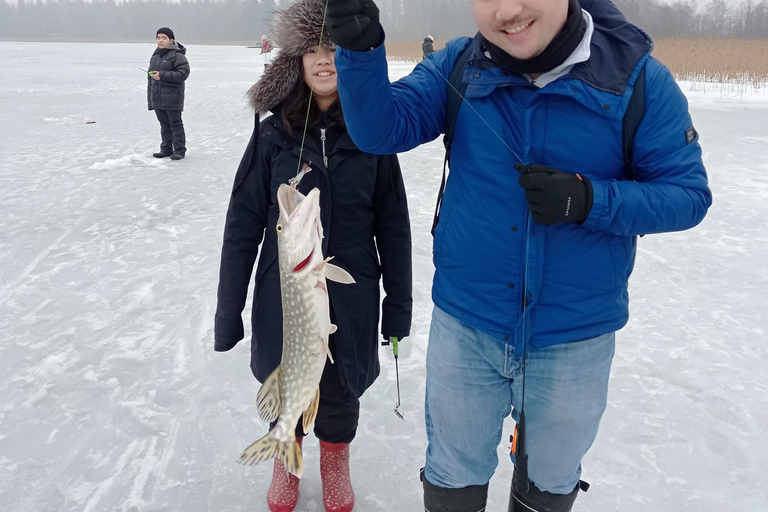 From Helsinki: Bodom Lake Ice Fishing with Food & Drinks