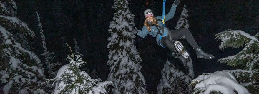 Whistler : aventure nocturne de 2 heures en tyrolienne