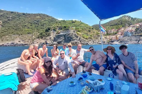 Cinque Terre daily boat tour with traditional ligurian gozzo