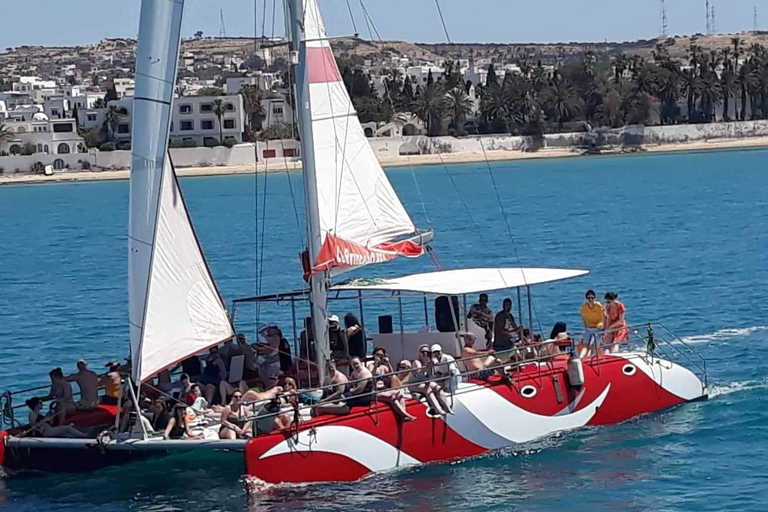Hammamet: Luxury catamaran outing, swimming, snack & flexible departures Hammamet: Luxury Catamaran Trip, Swim, Snack & Flexible Departures