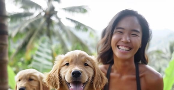 Bali: Canggu & Ubud Puppy Yoga Class with Refreshing Drinks